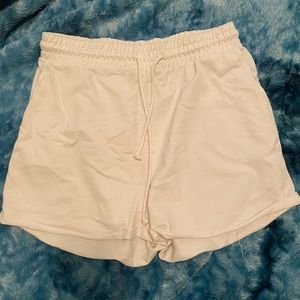 white sweat shorts